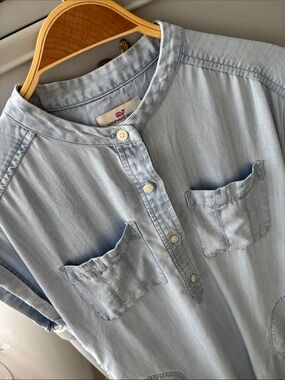 Vineyard Vines Chambray Dress Summer Vaca Resort size 0 relaxed easy
